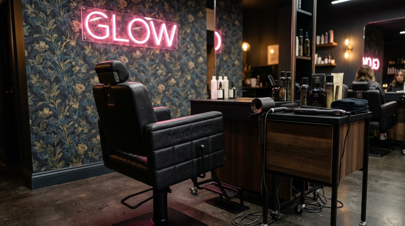 AB Professional Hair Salon vibrant interior detailing